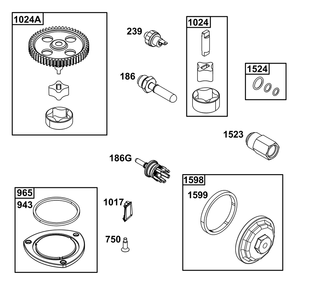 Lubrication Group Diagram and Parts List for 49E877-0021-G1 400000 - 699999 Briggs and Stratton Engine